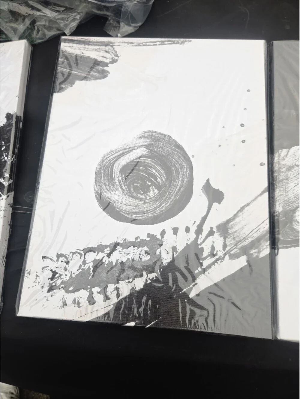 Black and white abstract picture frames 12 X 16 Three piece